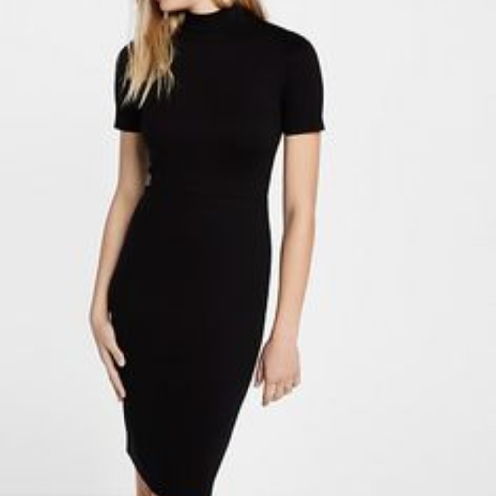 Express Zip Back Short Sleeve Shift Dress